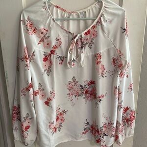 White and Floral Blouse